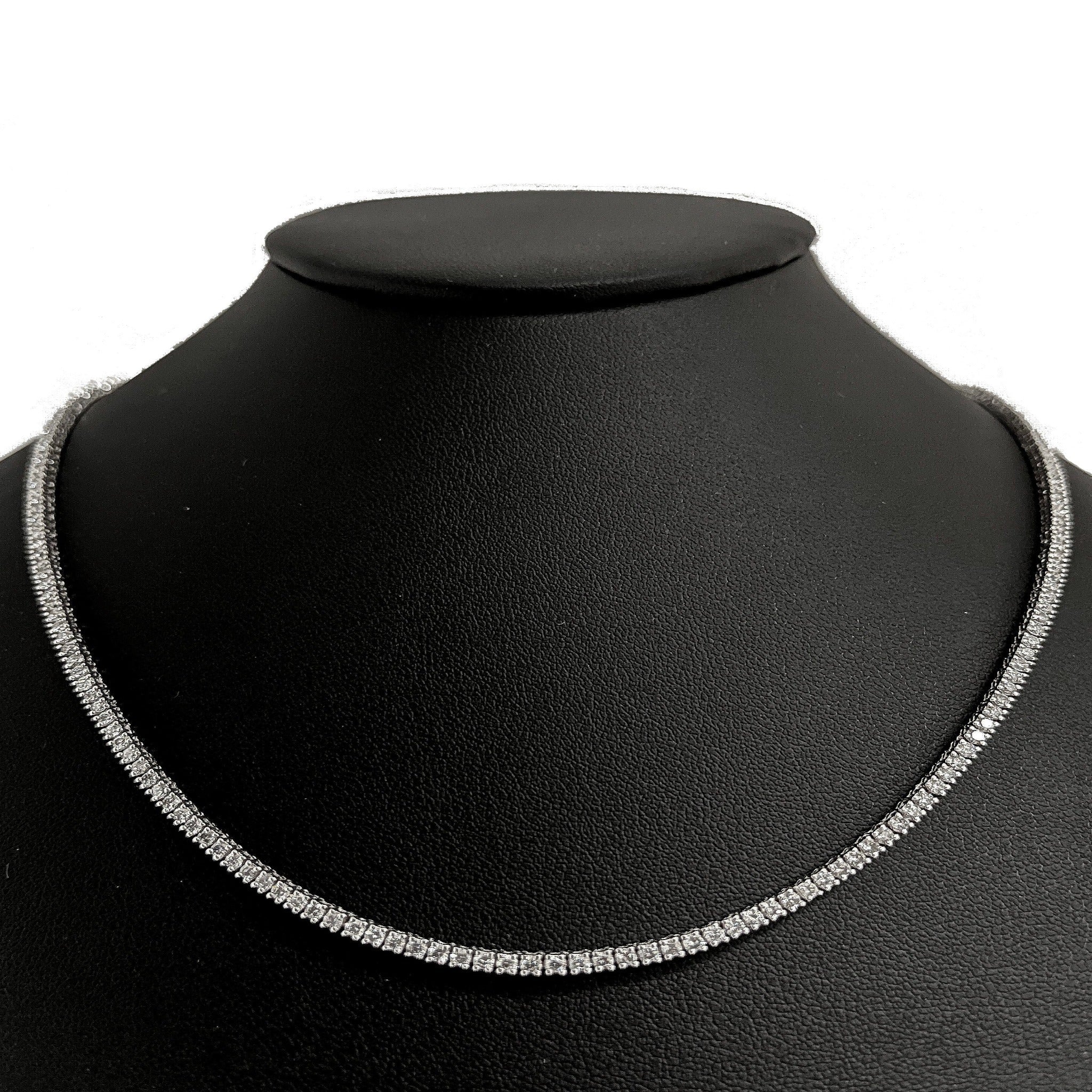 ''SPECIAL!  8.19ct G SI 14K White GOLD Diamond Tennis Necklace 20''''''