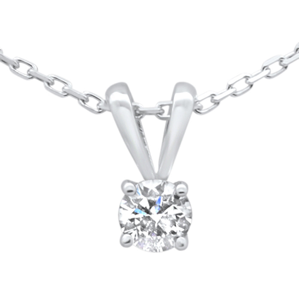 ''.20ct G SI 14K White Gold Diamond Solitaire PENDANT Necklace 18'''' Chain''