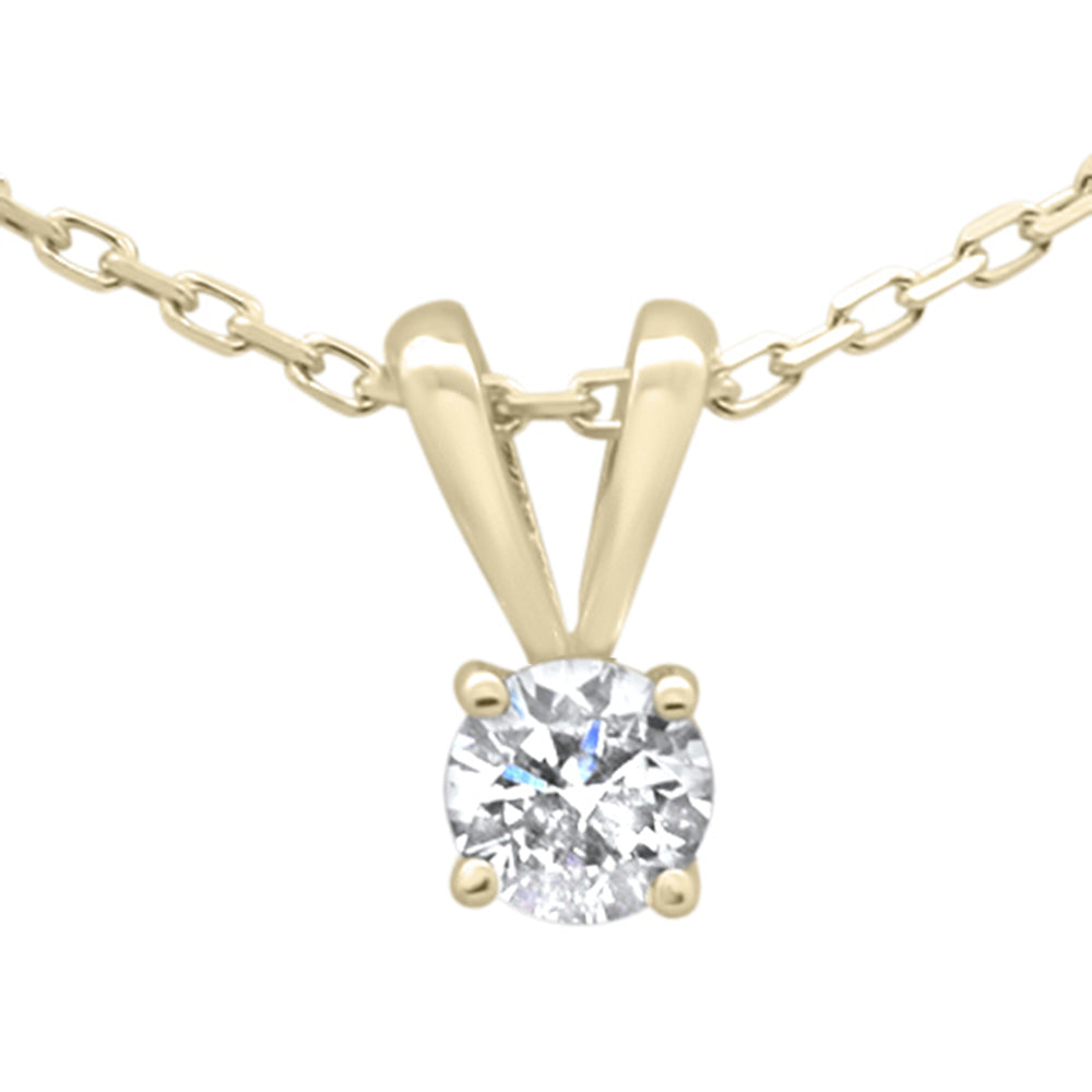 ''.20ct G SI 14K Yellow Gold Diamond Solitaire PENDANT Necklace 18'''' Chain''