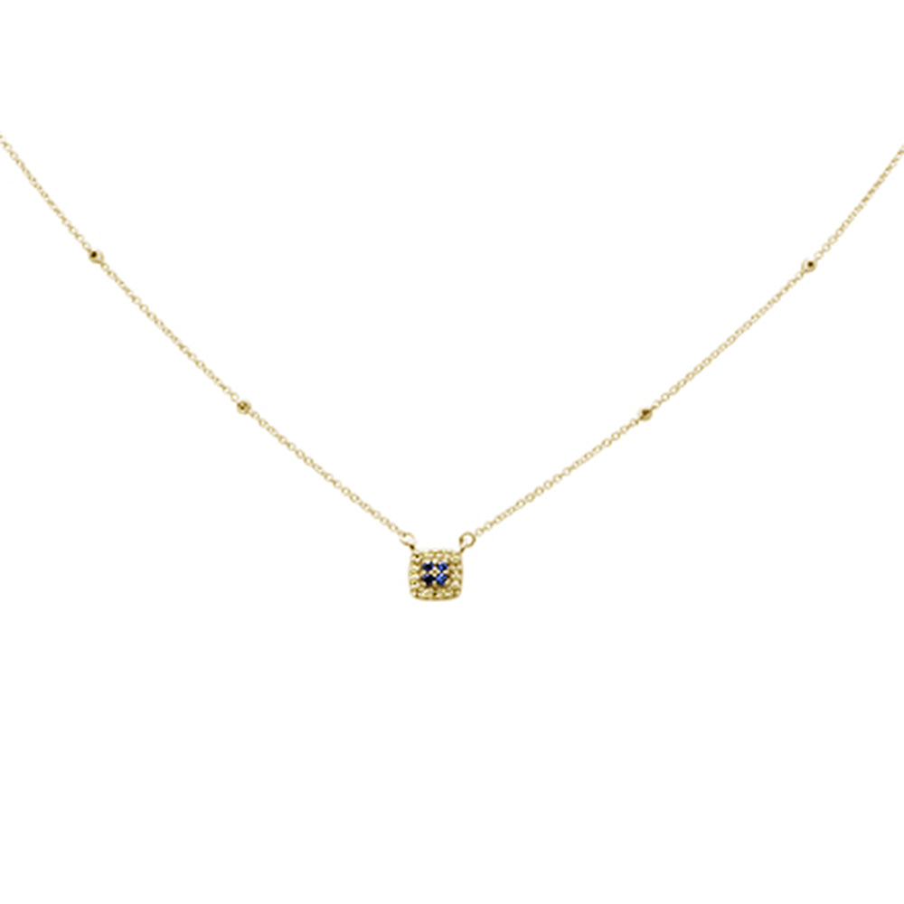 ''SPECIAL! .19ct G SI 14K Yellow Gold Diamond Blue Sapphire Gemstone & Diamond PENDANT Necklace''