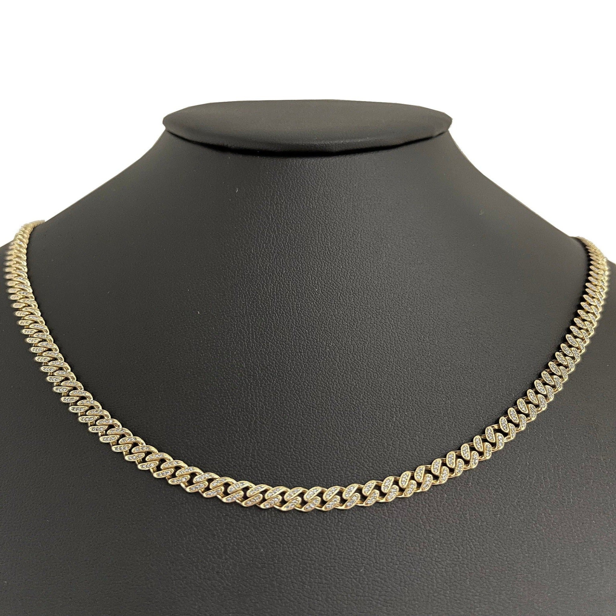 ''SPECIAL! 5mm 1.76ct G SI 14k Yellow Gold DIAMOND Round Cuban Necklace 22''''''