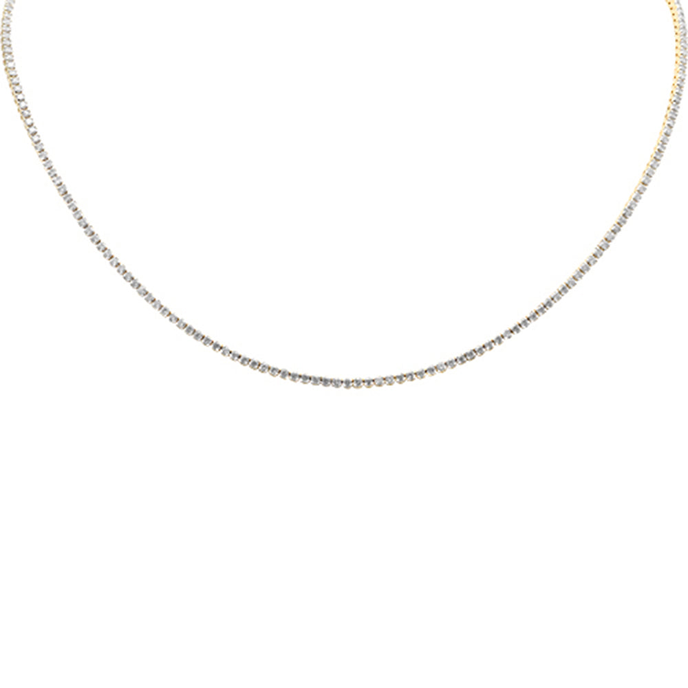 ''SPECIAL! 5.57ct G SI 14K Yellow Gold Adjustable Tennis NECKLACE 14''''+2'''' Long''
