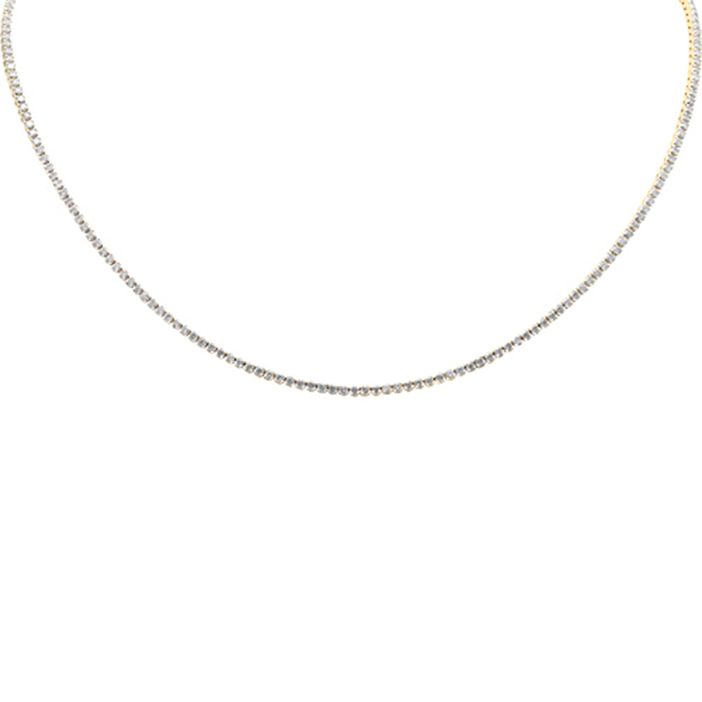 ''SPECIAL! 4.02ct G SI 14K Yellow Gold Adjustable Tennis NECKLACE 16''''+2'''' Long''