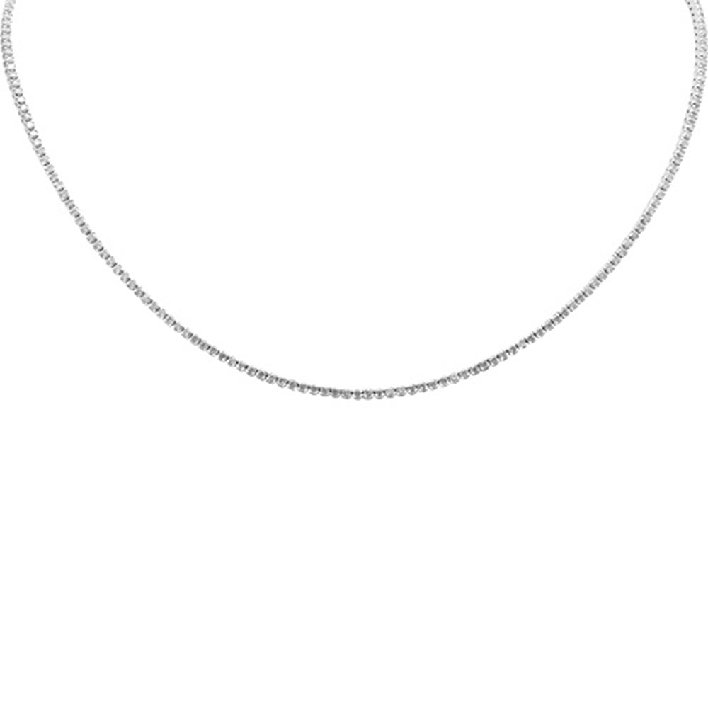 ''SPECIAL! 5.76ct G SI 14K White Gold Adjustable Tennis NECKLACE 14''''+2'''' Long''