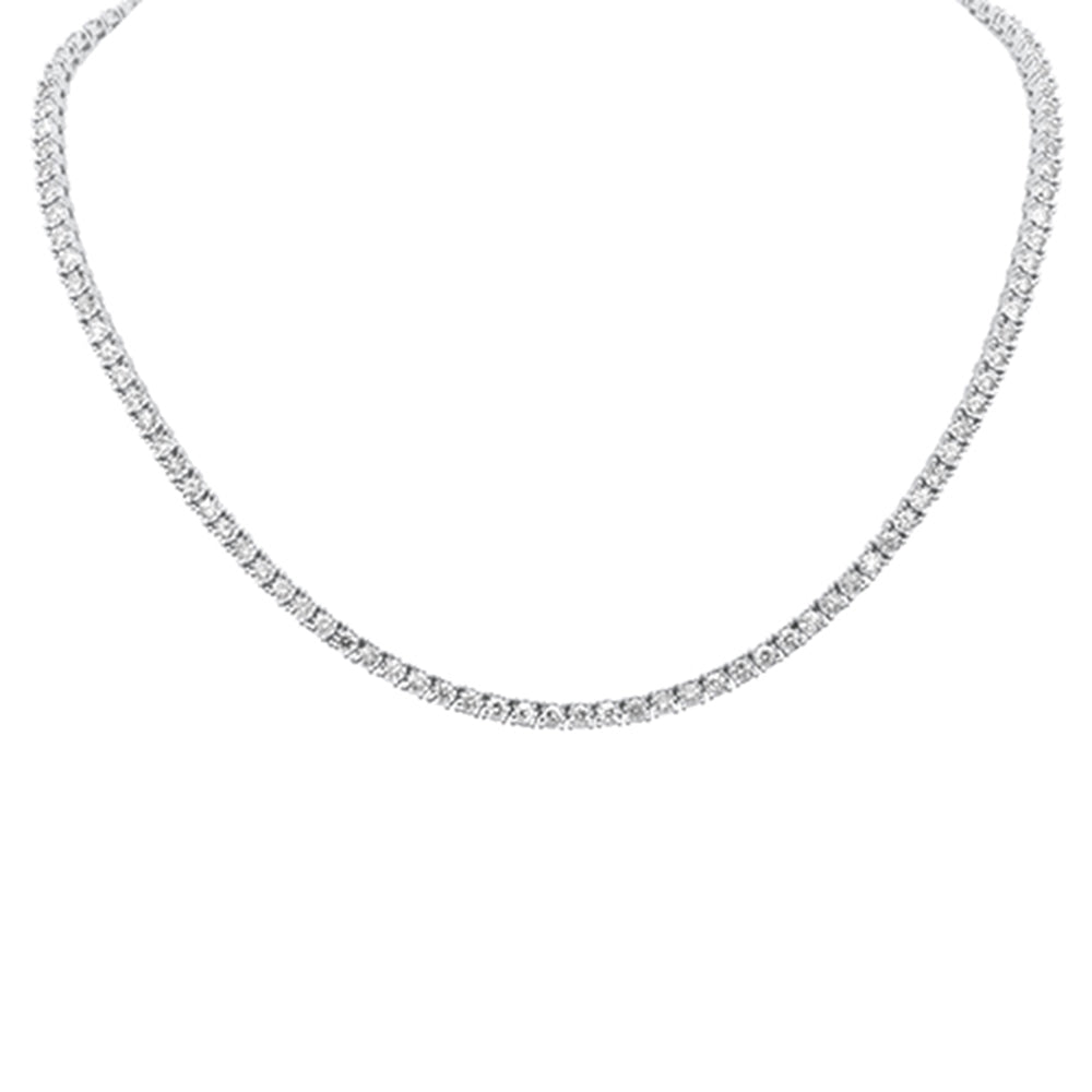 ''SPECIAL! 3.41ct G SI 14K White GOLD Diamond Miracle Illusion Tennis Necklace 14''''+3'''' EXT''