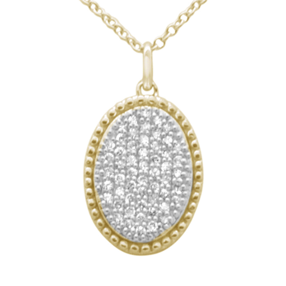 ''SPECIAL! .25ct G SI 14K Yellow Gold DIAMOND Oval Shape Pendant Necklace 16'''' + 2'''' Ext.''