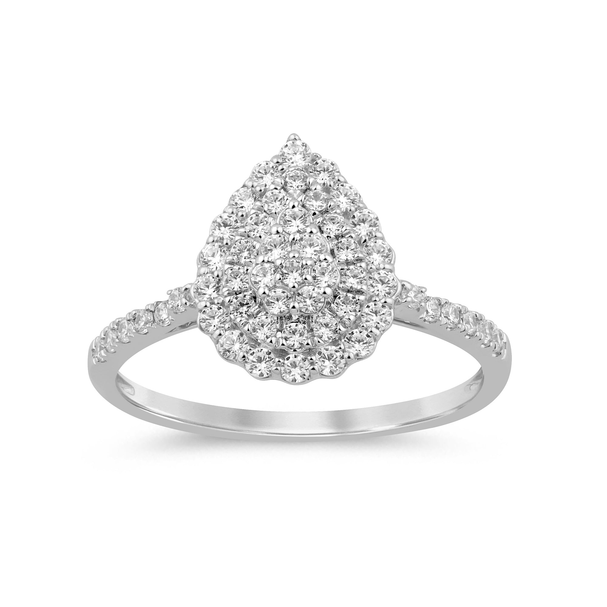 SPECIAL! .54ct G SI 14K White Gold Diamond Pear Shape Engagement RING Size 6.5