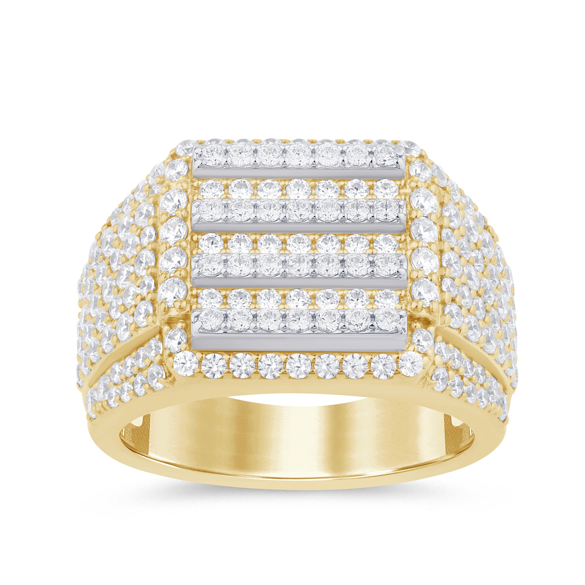 SPECIAL!  2.54ct G SI 14K Yellow Gold Round & Baguette Diamond Men's RING Band