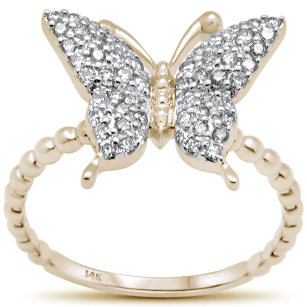 ''SPECIAL! .36ct G SI 14K Yellow Gold DIAMOND Butterfly Ring Band''