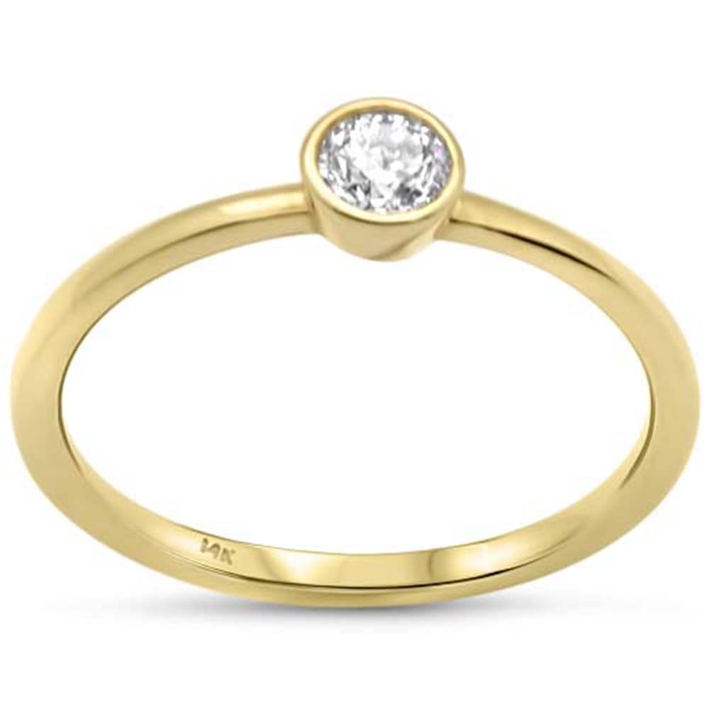 SPECIAL!  .23ct G SI 14K Yellow Gold DIAMOND Solitaire Bezel Set Band Ring Size 6.5