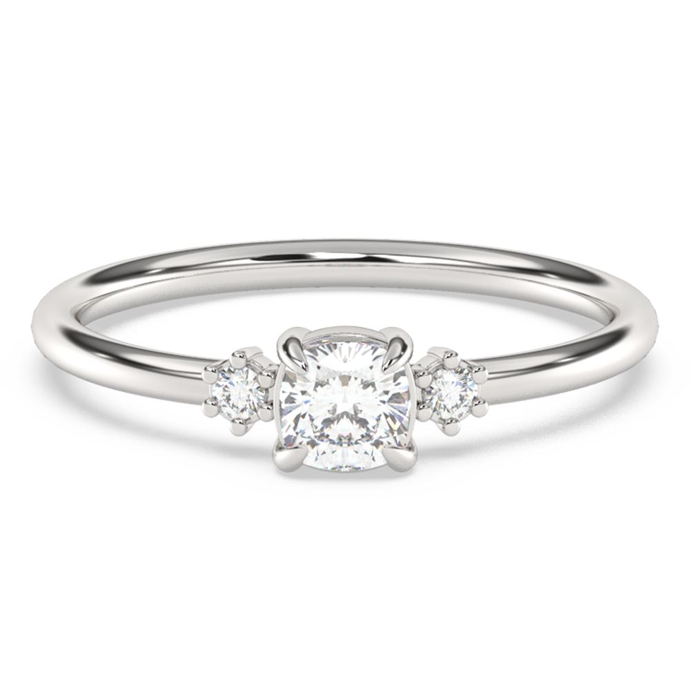 SPECIAL! .35ct G SI 14K White Gold Round Diamond Thin Engagement RING  Size 6.5