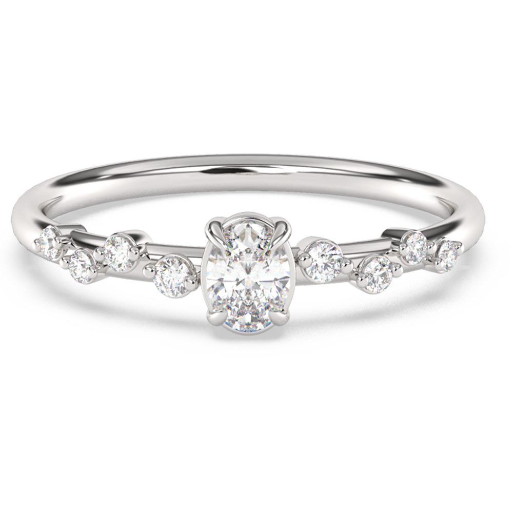 SPECIAL! .28ct G SI 14K White Gold Oval Diamond Thin Engagement RING  Size 6.5