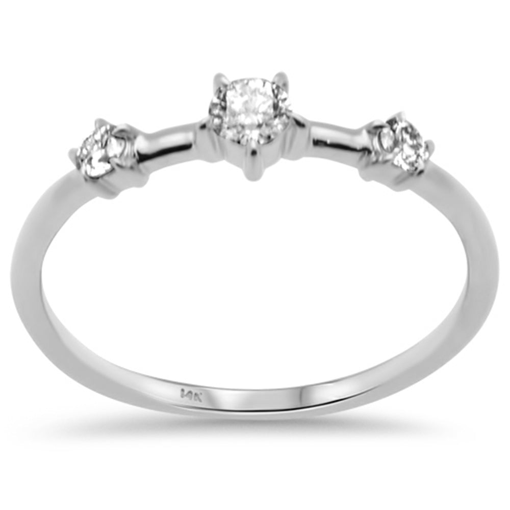 .26ct G SI 14K White Gold DIAMOND 3-Stone Ring Size 6.5