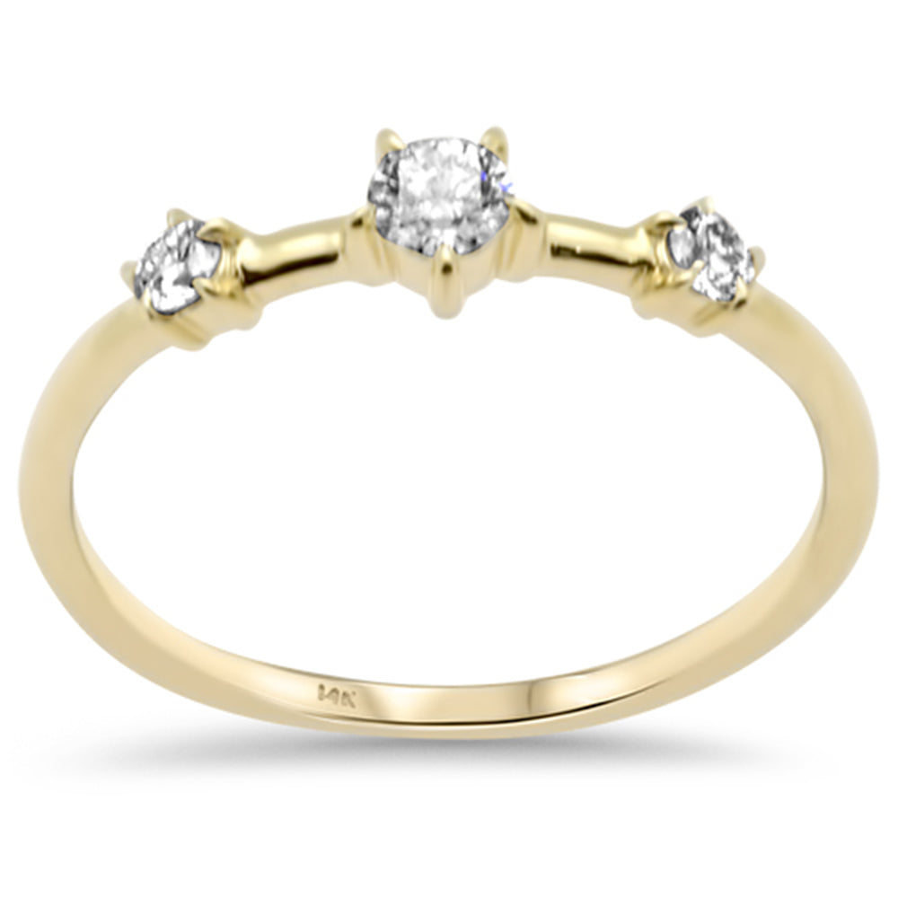 .26ct G SI 14K Yellow Gold DIAMOND 3-Stone Ring Size 6.5