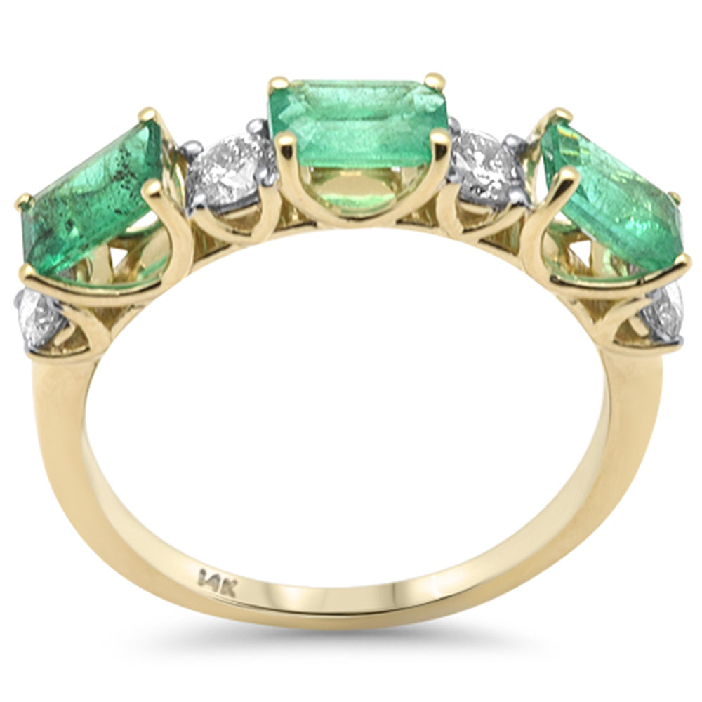 SPECIAL!  1.65ct G SI 14K Yellow Gold DIAMOND & Emerald Gemstones Ring Size 6.5