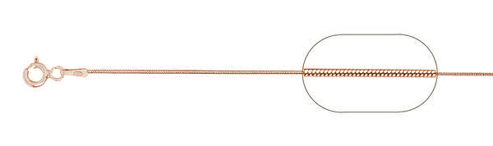 ''010-8MM Rose Gold Plated Snake Chain .925  Solid STERLING SILVER Available in 16''''- 22'''' inches''