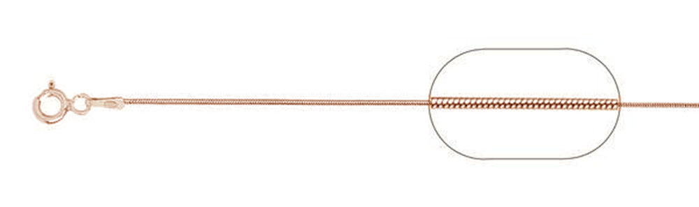 ''010-8MM Rose GOLD Plated Snake Chain .925  Solid Sterling Silver Available in 16''''- 22'''' inches''