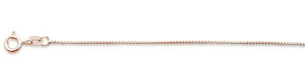 ''015-.9MM Rose Gold Plated Round Box Chain .925  Solid STERLING SILVER Available in 16''''- 22'''' inche