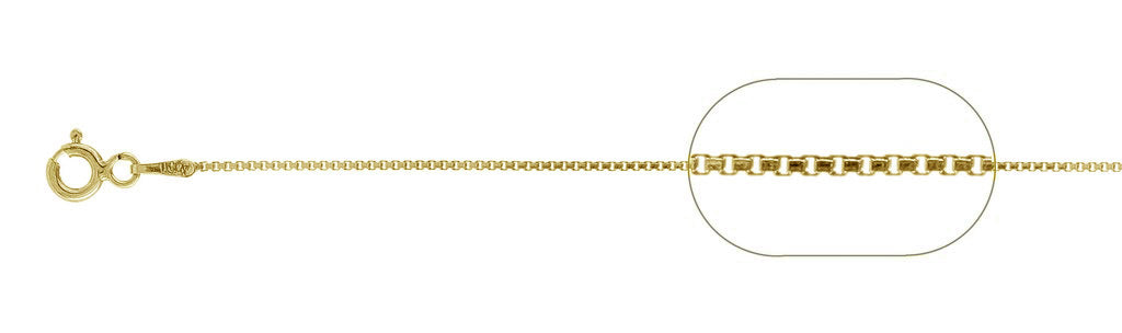 ''015-.8MM Yellow Gold Plated Box Chain .925  Solid STERLING SILVER Available in 16''''- 26'''' inches''
