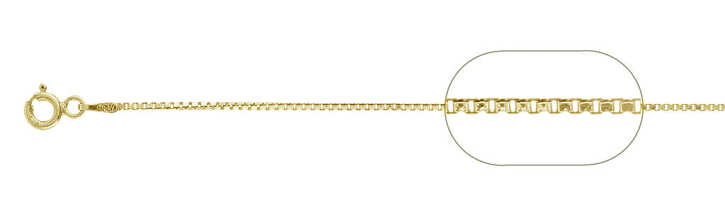 ''019-1MM Yellow Gold Plated Box Chain .925  Solid STERLING SILVER Available in 16''''- 26'''' inches''