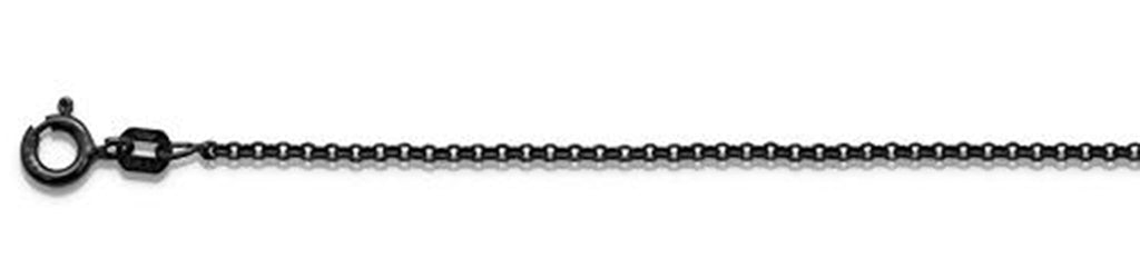 ''020-1.8MM Black Rhodium Plated Rolo Chain .925  Solid STERLING SILVER Available in 16''''- 20'''' inche