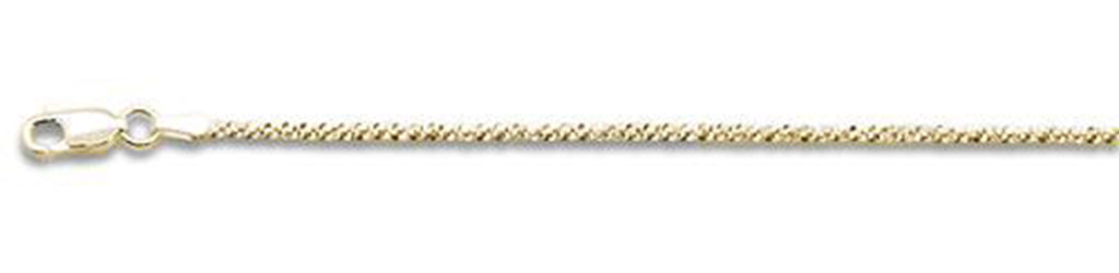''025-1.4MM Yellow Gold Plated Crisscross Chain .925  Solid STERLING SILVER Available in 16''''- 22'''' i