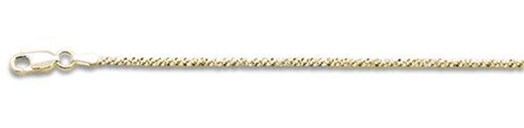 ''025-1.4MM Yellow GOLD Plated Crisscross Chain .925  Solid Sterling Silver Available in 16''''- 22'''' i