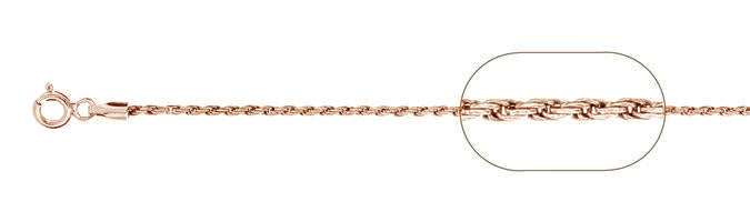 ''025-1.2MM Rose GOLD Plated Loose Rope Chain .925 Solid Sterling Silver Available in 16-22''''''