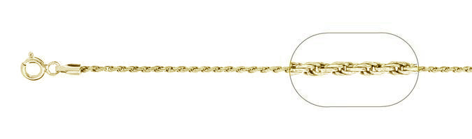 ''025-1.2MM Yellow GOLD Plated Loose Rope Chain .925 Solid Sterling Silver Available in 16-22''''''