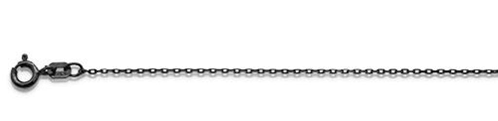 ''030- .6MM Black Rhodium Plated Cable Chain .925  Solid STERLING SILVER Available in 16''''- 20'''' inch