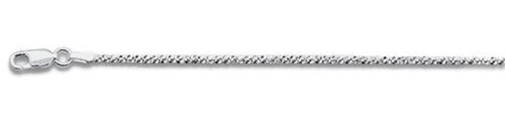 ''030 1.8MMRhodium Plated Crisscross Chain .925  Solid STERLING SILVER Available in 16''''- 24'''' inches