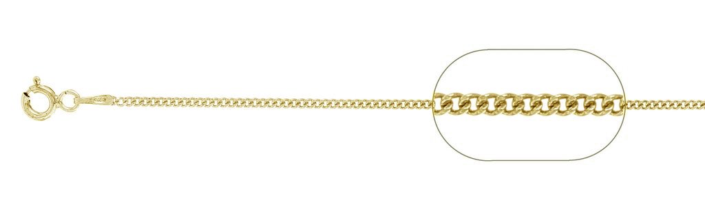 ''Curb 025 1MM Yellow Gold Plated Curb Chain .925  Solid STERLING SILVER Available in 16''''- 22'''' inch