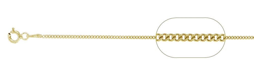 ''Curb 025 1MM Yellow GOLD Plated Curb Chain .925  Solid Sterling Silver Available in 16''''- 22'''' inch