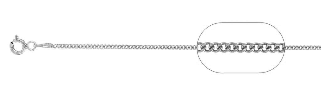 ''030-1.3MM Rhodium Plated Curb Chain .925  Solid STERLING SILVER Available in 18''''- 22'''' inches''