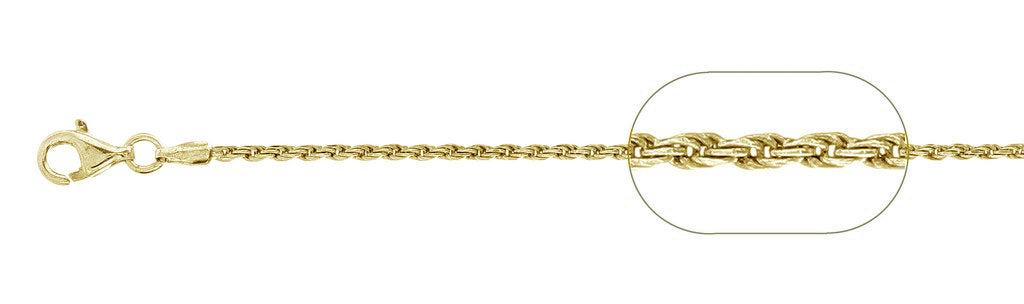 ''035-1.6MM Yellow Gold Plated Rope Chain .925  Solid STERLING SILVER Available in 7''''- 30 '''' inches''