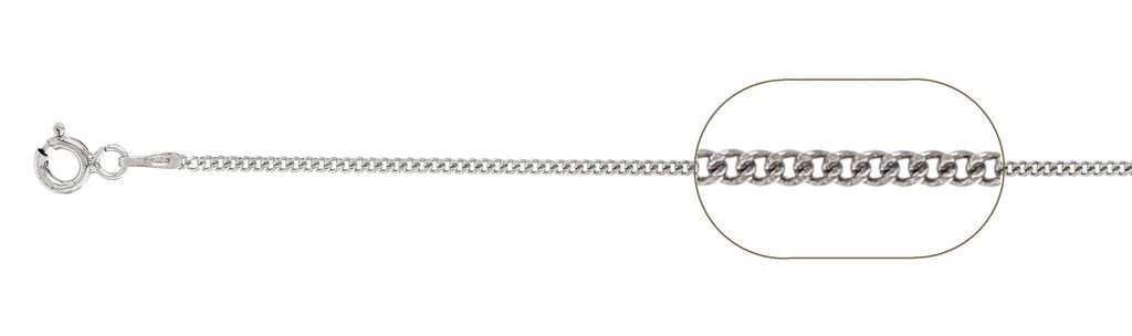 ''040-1.4MM Rhodium Plated Curb Chain .925  Solid STERLING SILVER Available in 18''''- 24'''' inches''