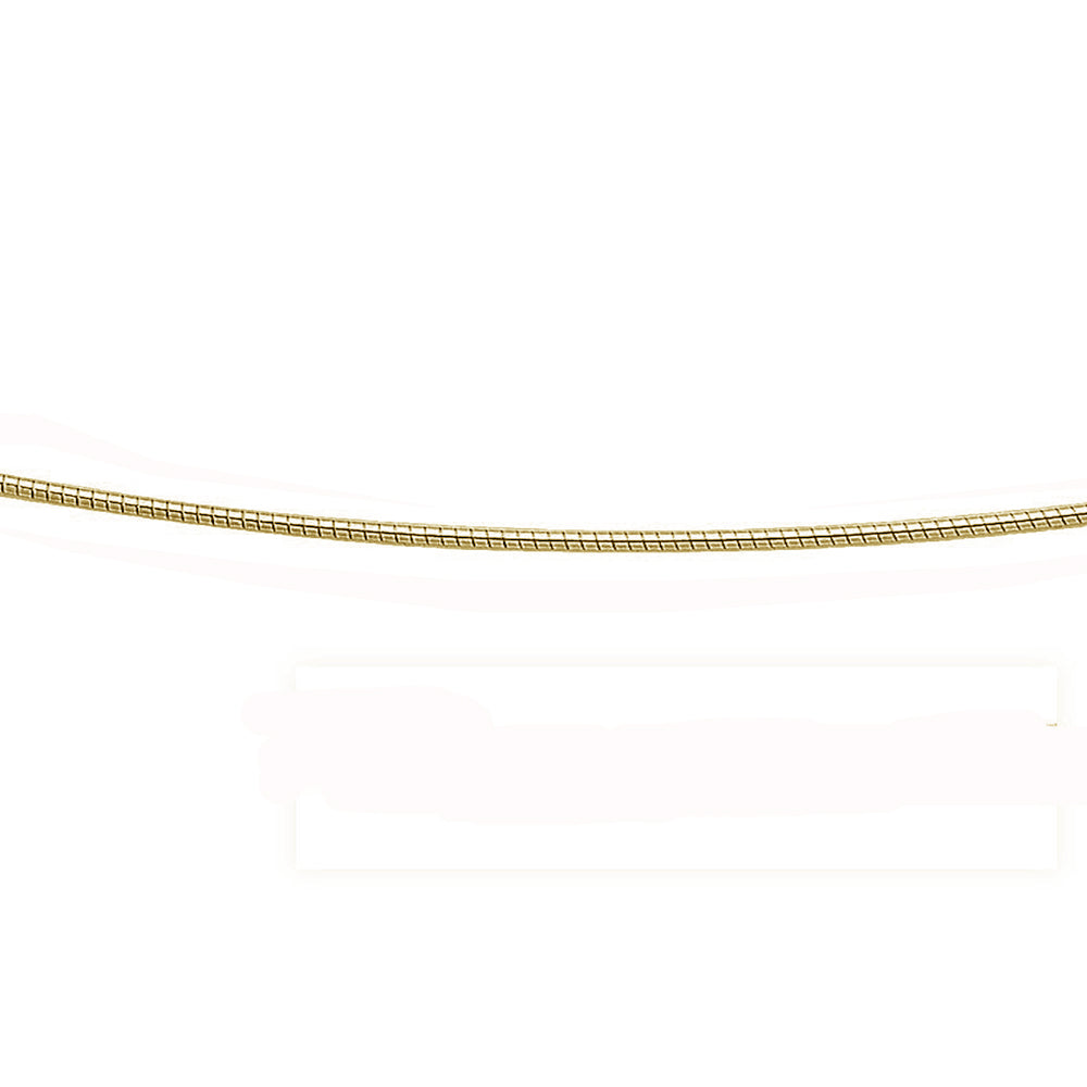 ''1.25MM Yellow Gold Plated .925 Sterling Silver Round Omega NECKLACE Chain 16-18''''''