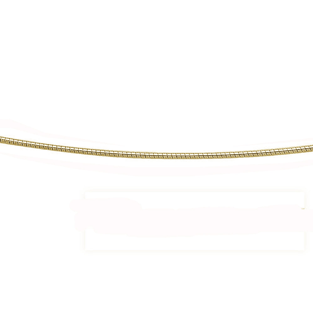 ''1.25MM Yellow GOLD Plated .925 Sterling Silver Round Omega Necklace Chain 16-18''''''