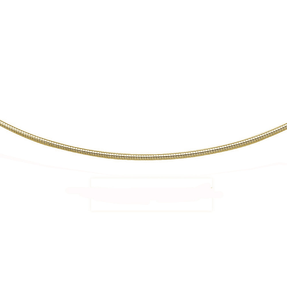 ''1.5MM Yellow Gold Plated .925 STERLING SILVER Round Omega Necklace Chain 16-18''''''