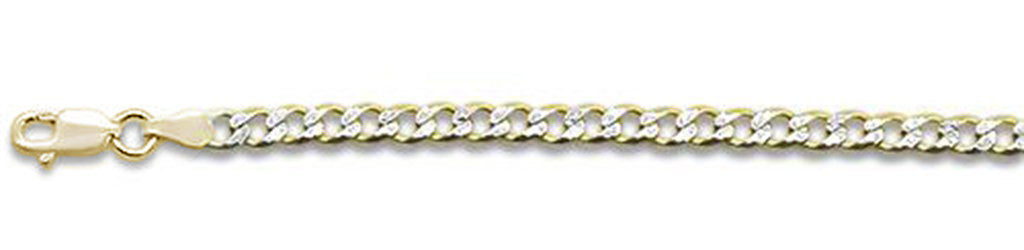 ''100-4MM Yellow Gold Plated Pave Curb Chain .925  Solid STERLING SILVER Available in 7''''- 32'''' inche
