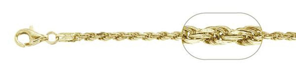 ''120-6MM Yellow Gold Plated Rope Chain .925 Solid STERLING SILVER Sizes 8-30''''''