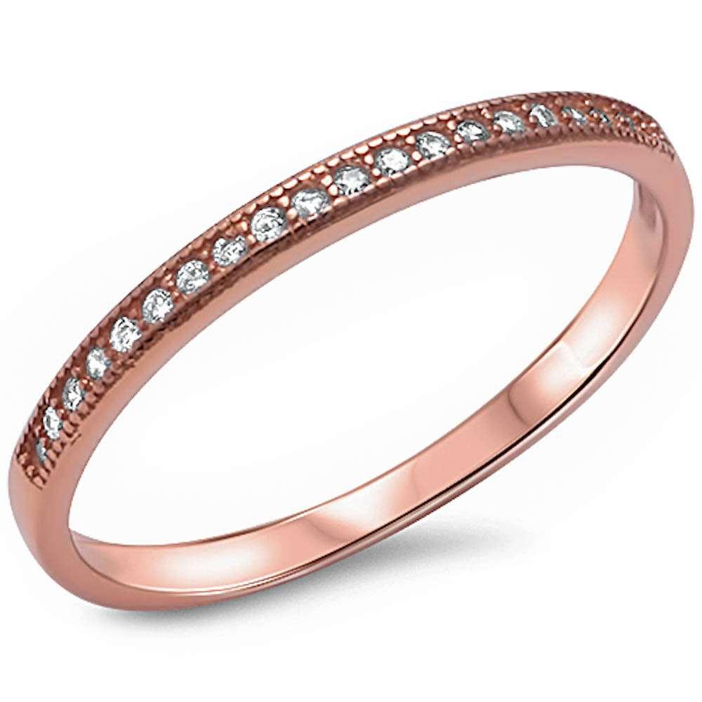 .11ct 14kt Rose Gold F-VS Round Diamond WEDDING Anniversary Accent Band