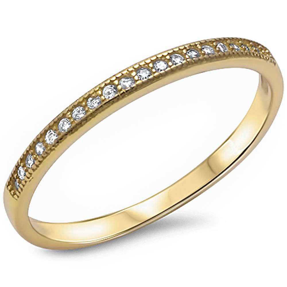 .11ct 14kt Yellow Gold E-VS Round Diamond WEDDING Anniversary Accent Band