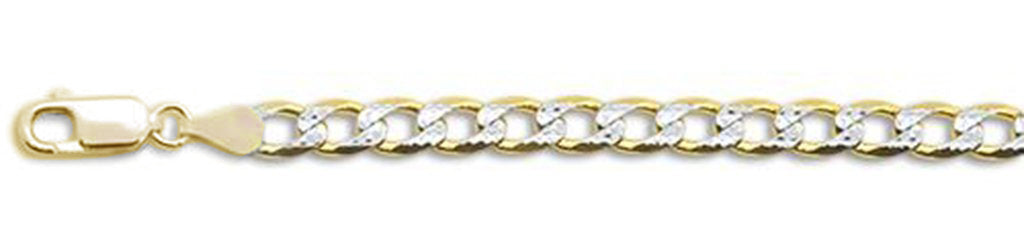 ''150-6MM Yellow Gold Plated Pave Curb Chain .925  Solid STERLING SILVER Available in 8''''- 32'''' inche