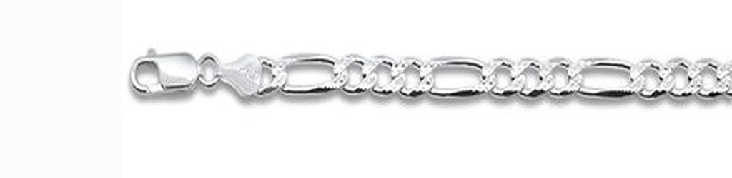 ''180-7.2MM Pave Figaro Chain .925  Solid STERLING SILVER Available in 20''''- 28'''' inches''