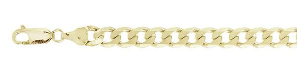 ''180-7.5MM Yellow GOLD Plated Flat Curb Chain .925  Solid Sterling Silver Sizes 8-30''''''