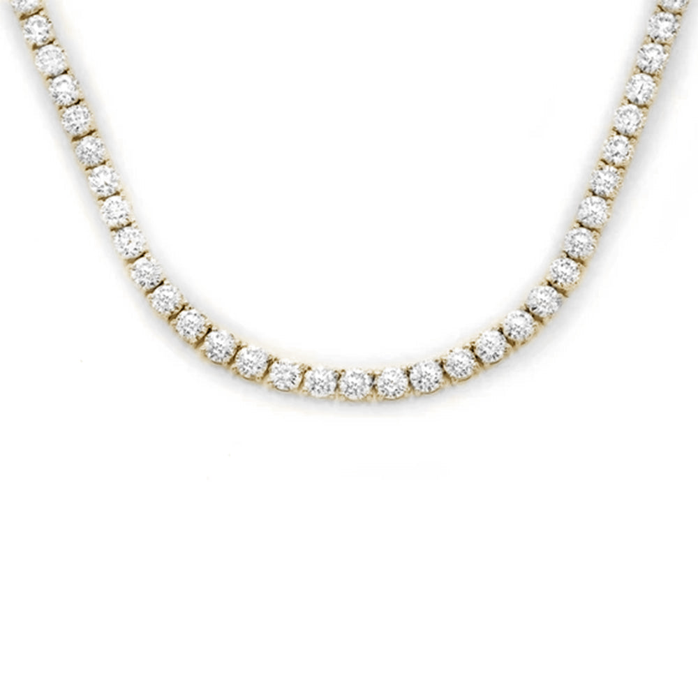 ''SPECIAL! 7.63ct G SI 14K Yellow Gold DIAMOND Tennis Necklace 18''''''
