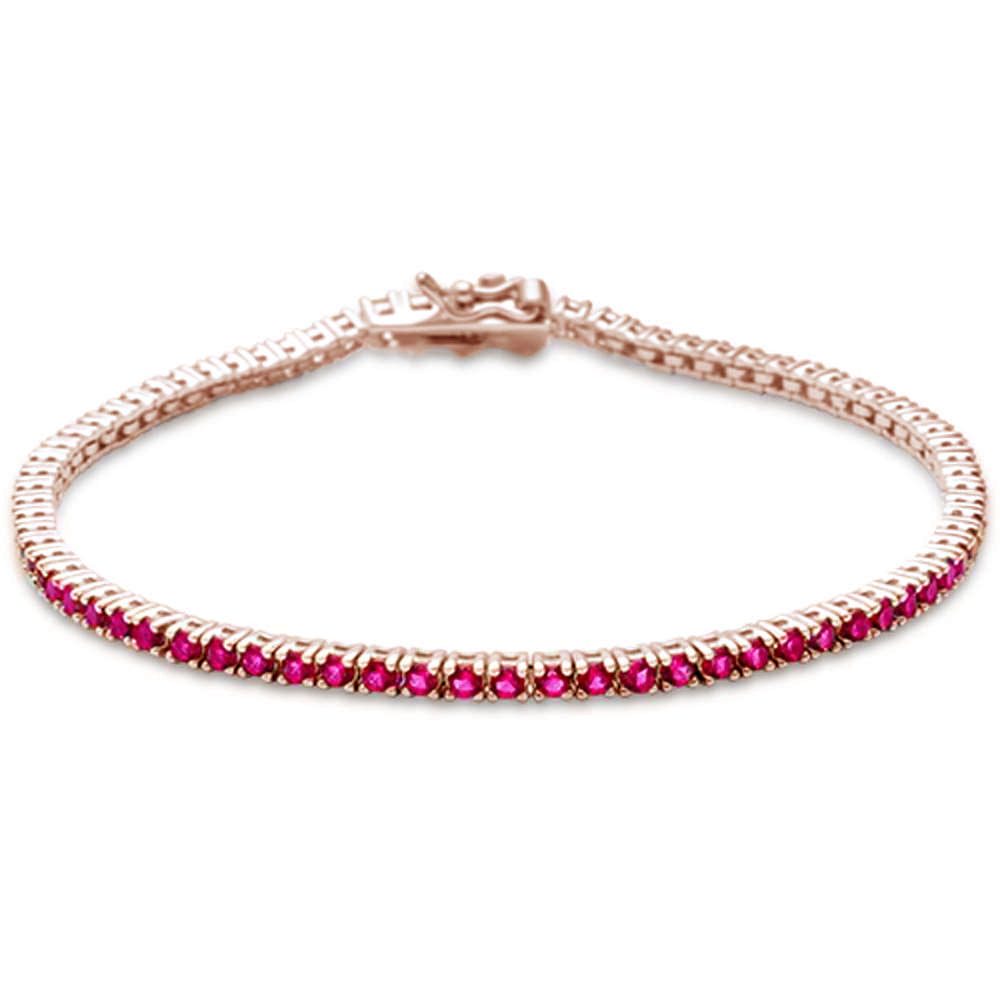 ''SPECIAL! 1.73ct G SI 14K Rose Gold Natural Ruby Tennis BRACELET 7''''''