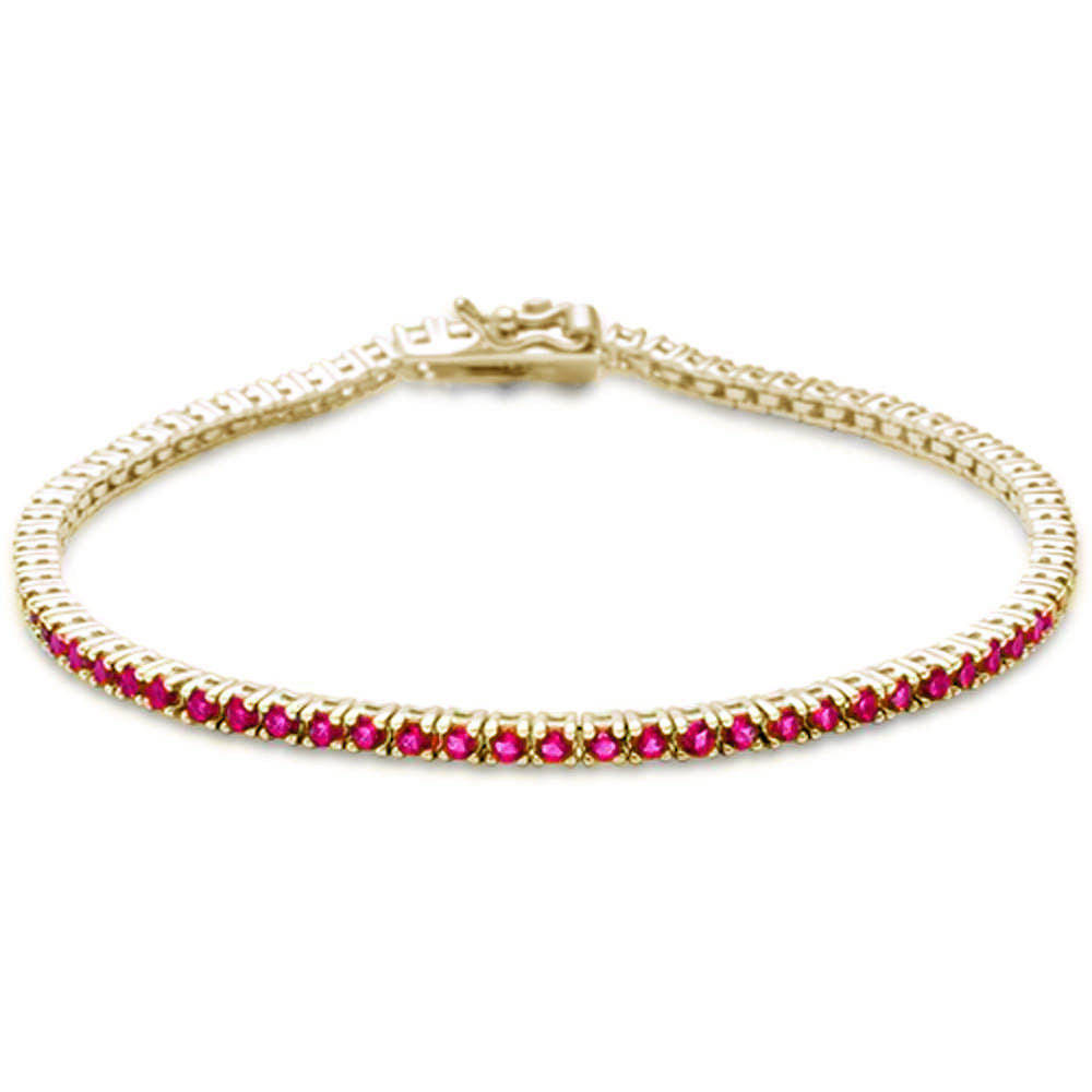 ''SPECIAL! 1.69ct G SI 14K Yellow Gold Natural Ruby TENNIS BRACELET 7''''''