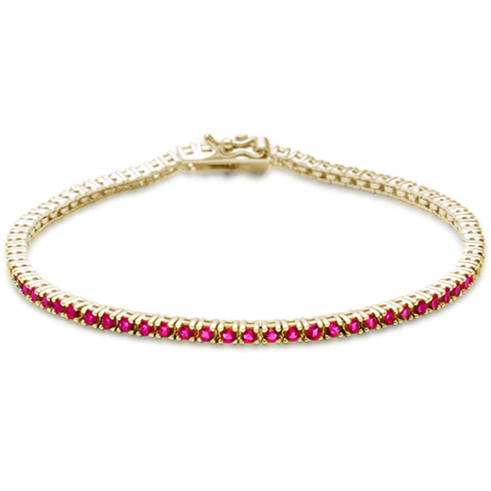 ''SPECIAL! 1.69ct G SI 14K Yellow GOLD Natural Ruby Tennis Bracelet 7''''''